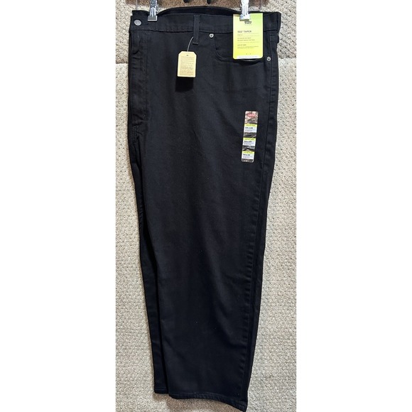 Levi's‎ Flex 502 Taper Stretch Denim Jeans Black Men's Size 54x29 NWT - Picture 1 of 5